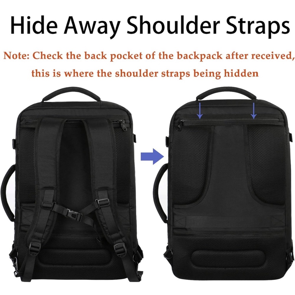 Travel Backpack 27L Lightweight Carry on Expandable Business Waterproof Hiking - Picture 4 of 6